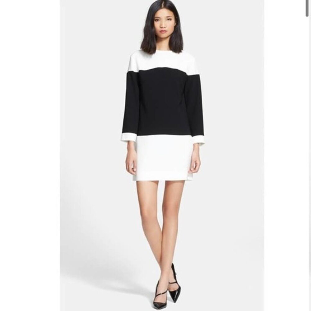 Kate Spade DELRAY Shift Dress Black/Off White Colorblock NWT Size 6